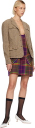 Anna Sui Beige Herringbone Blazer