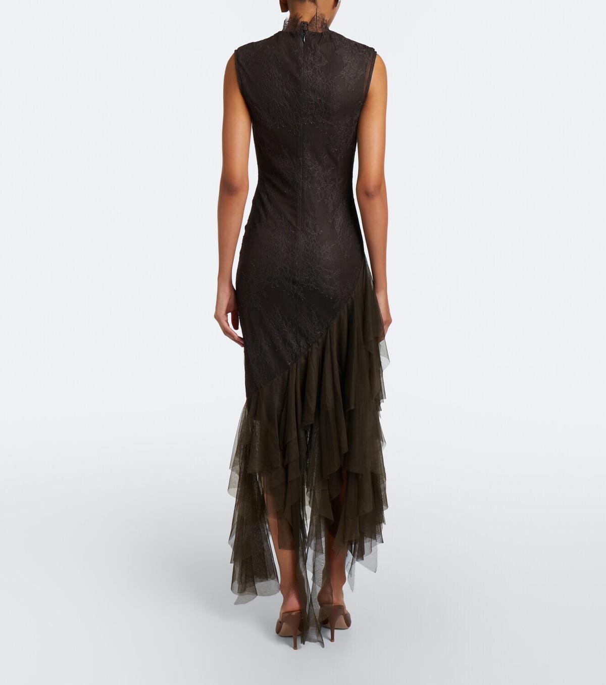 De La Vali Morwen tulle-trimmed lace cocktail dress