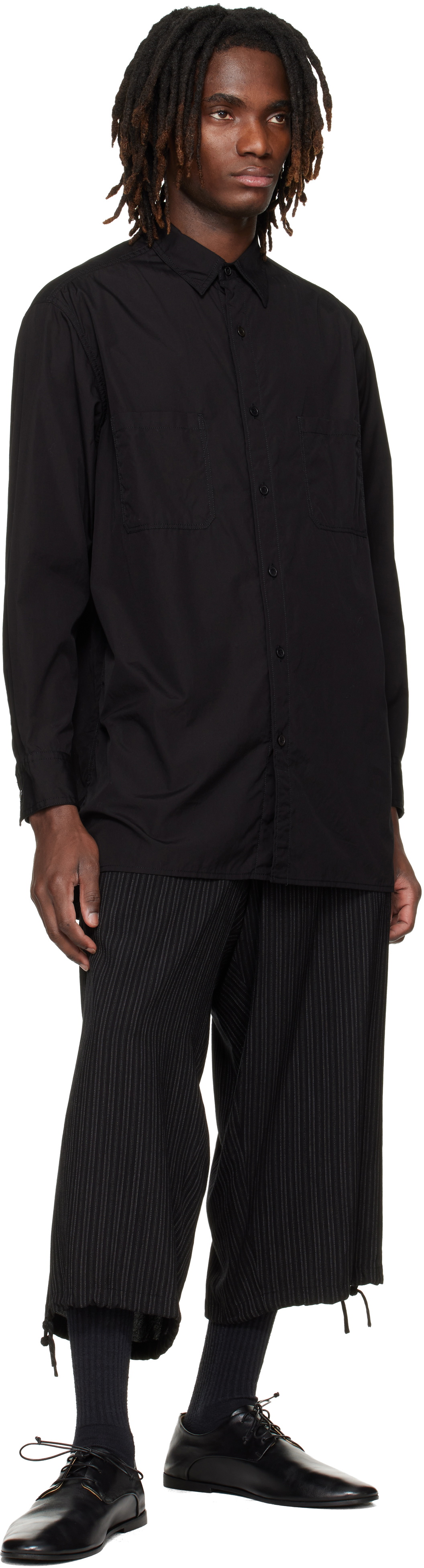 YOHJI YAMAMOTO Black Big Standard Chain Stitch Shirt
