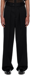 Jil Sander Black One Pleat Trousers