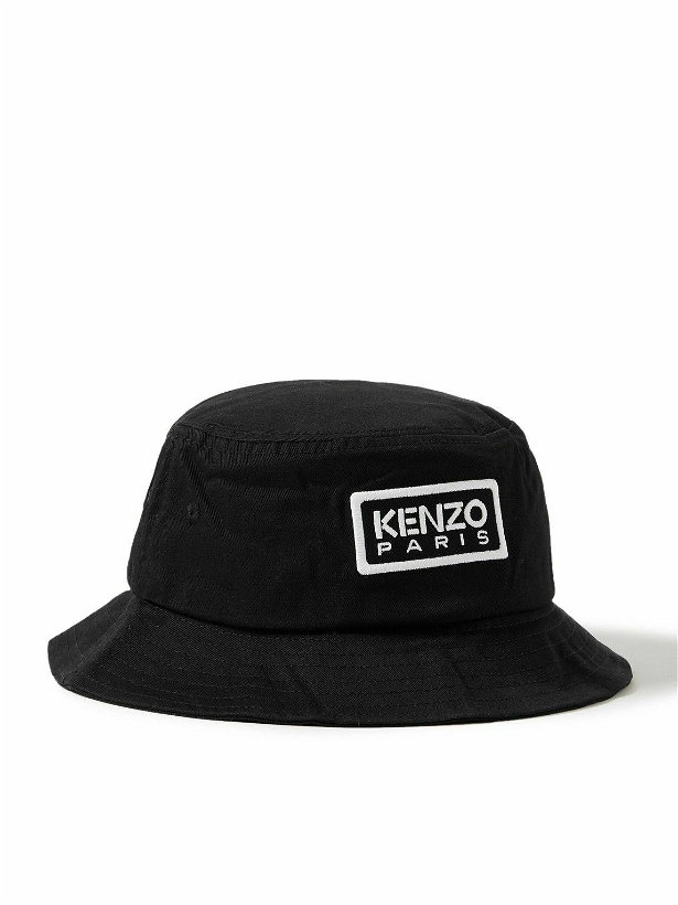 Photo: KENZO - Logo-Embroidered Cotton-Twill Bucket Hat - Black