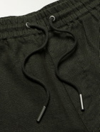 NN07 - Gregor 1454 Straight-Leg Linen Drawstring Shorts - Green