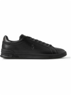 Polo Ralph Lauren - Heritage Court Logo-Debossed Leather Sneakers - Black