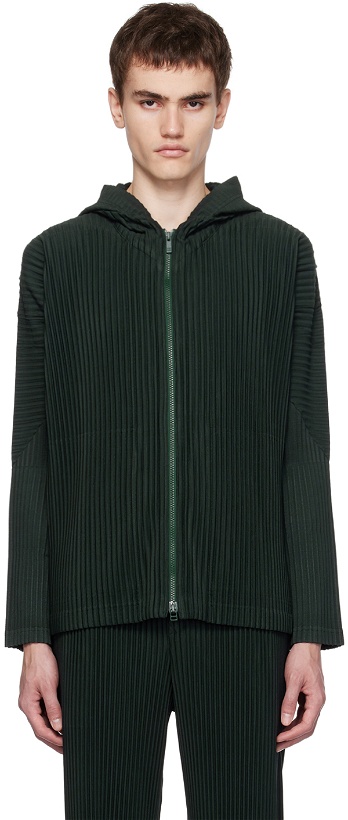 Photo: HOMME PLISSÉ ISSEY MIYAKE Green Monthly Color August Hoodie