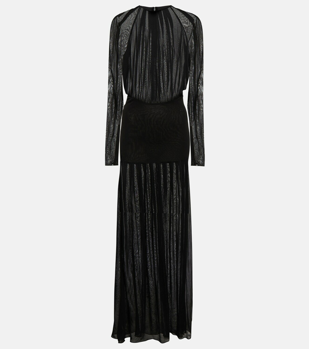 Saint Laurent - Semi-sheer mockneck tulle gown Saint Laurent