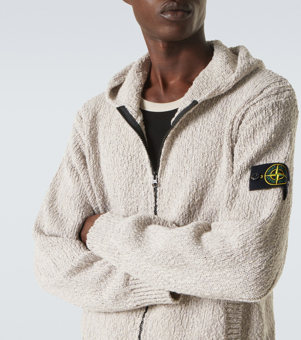 Stone Island Compass cotton zip-up hoodie