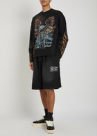 Kidwest Eagle Flame Printed Cotton T-shirt Black