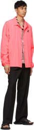 We11done Pink Logo Basic Windbreaker Jacket