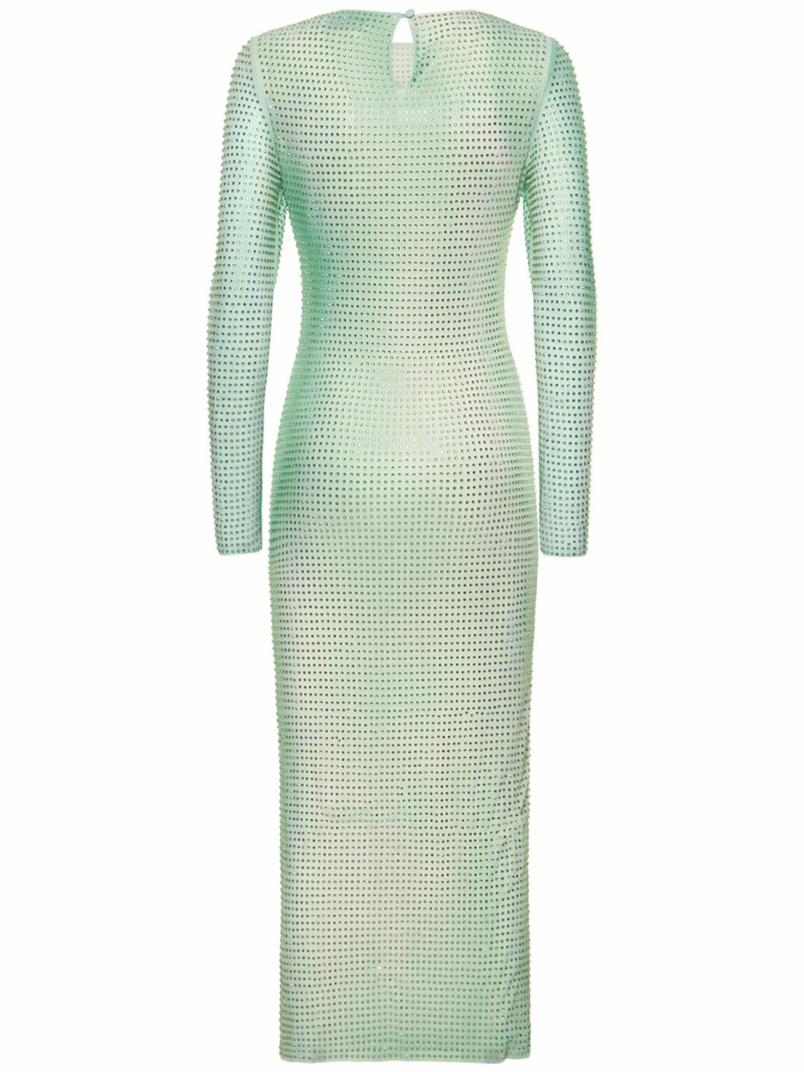 SELF-PORTRAIT - Embellished Gradient Print Midi Dress Self-Portrait