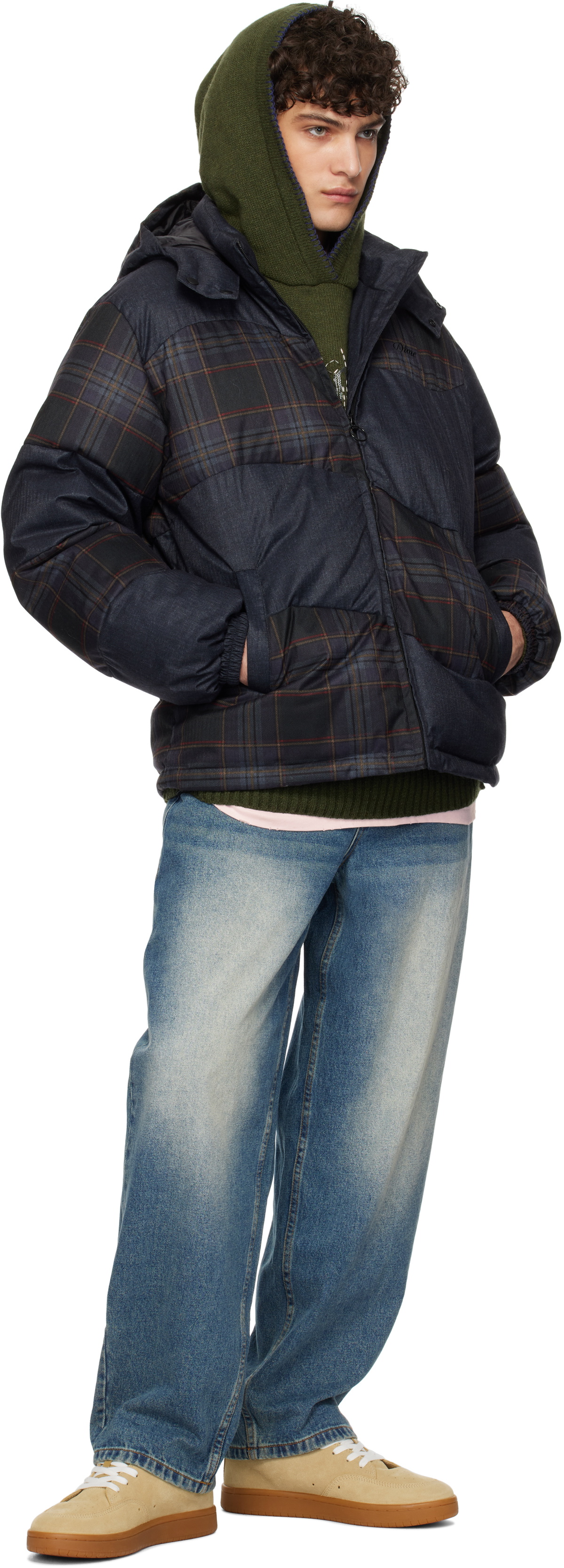 Dime Gray Premium Tweed Puffer Jacket Dime