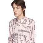 Comme des Garcons Homme Deux Pink Graphic Pattern Shirt