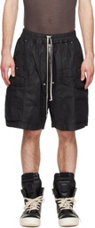 Rick Owens DRKSHDW Black Temple Denim Cargobela Shorts