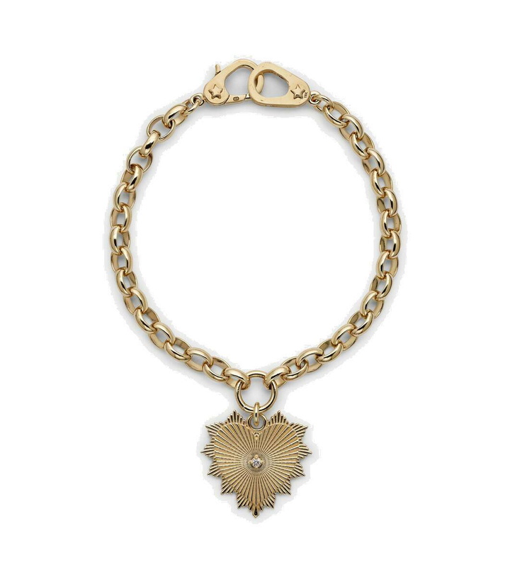 Photo: Foundrae Heart Love Medium 18kt gold chain bracelet with diamonds