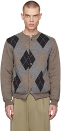 Magliano Brown Argyle Cardigan