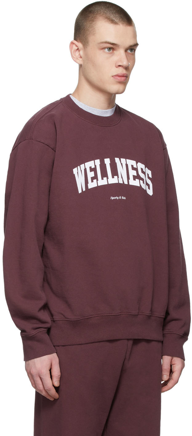 Sporty & Rich Wellness Sweatshirt Hoodie in newest Maroon