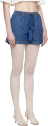 Valentino Blue Denim Chambray Shorts