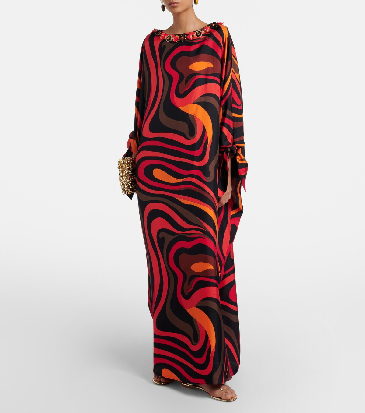 Pucci Marmo embellished silk twill kaftan