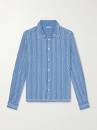 BODE - Sea Beaded Silk Shirt - Blue