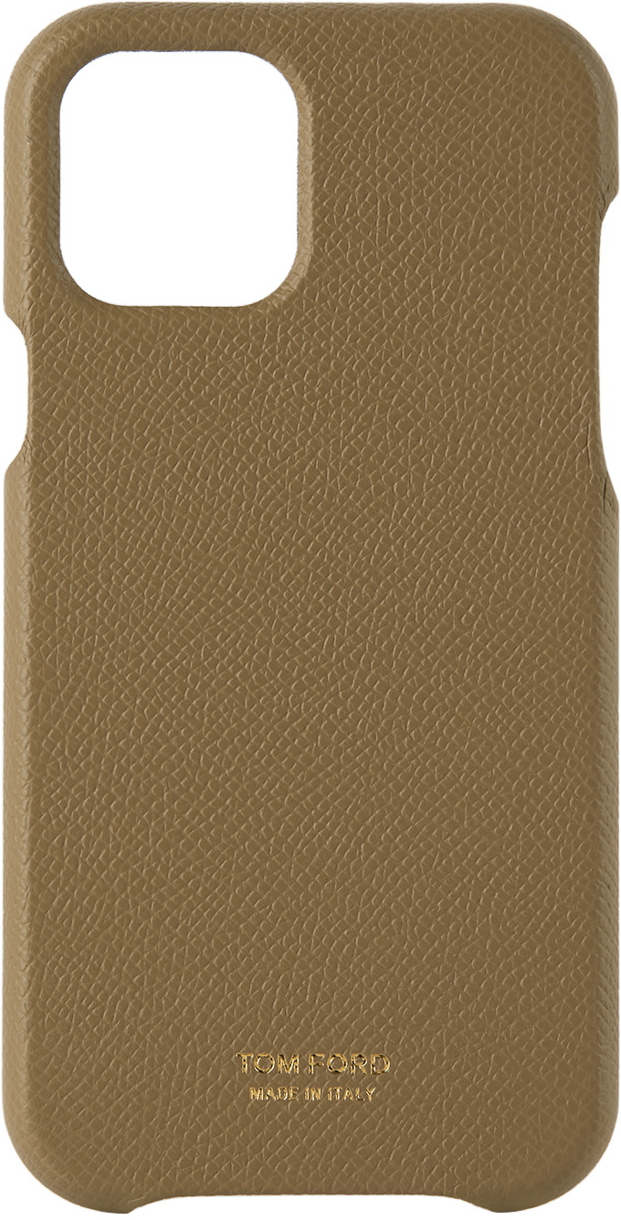 TOM FORD Brown Textured iPhone 12/12 Pro Phone Case