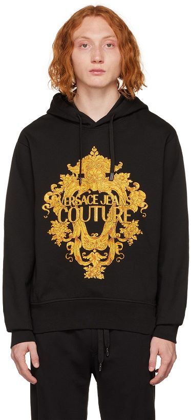 Photo: Versace Jeans Couture Black Embellished Hoodie