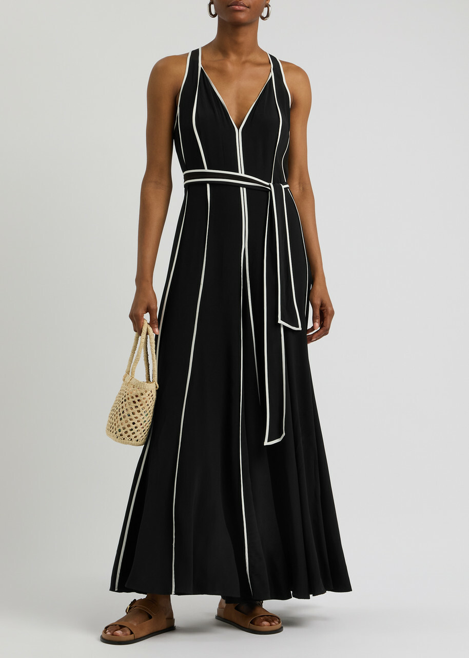 Diane Von Furstenberg Jasper Wide-leg Jumpsuit Black And White