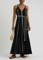 Diane Von Furstenberg Jasper Wide-leg Jumpsuit Black And White