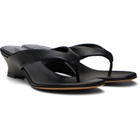 Le Monde Beryl Black Micro Wedge Thong Heeled Sandals