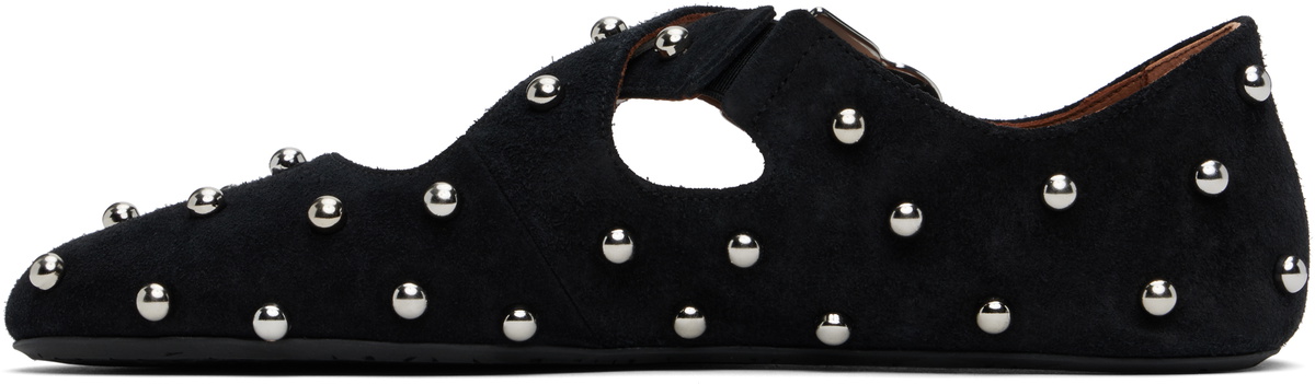 ALAÏA Black Criss Cross Ballerina Flats