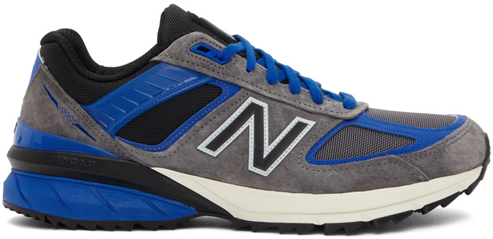 Photo: New Balance Grey & Blue Made In US 990v5 Sneakers