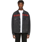 Balenciaga Black Denim Chest Logo Jacket