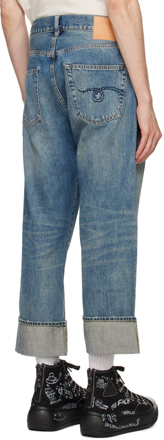 R13 Blue Cuffed X-Boyfriend Jeans