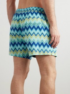Missoni - Straight-Leg Mid-Length Striped Swim Shorts - Blue
