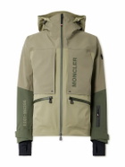Moncler Grenoble - Fussen Slim-Fit Logo-Print Colour-Block Tech-Shell Hooded Ski Jacket - Green