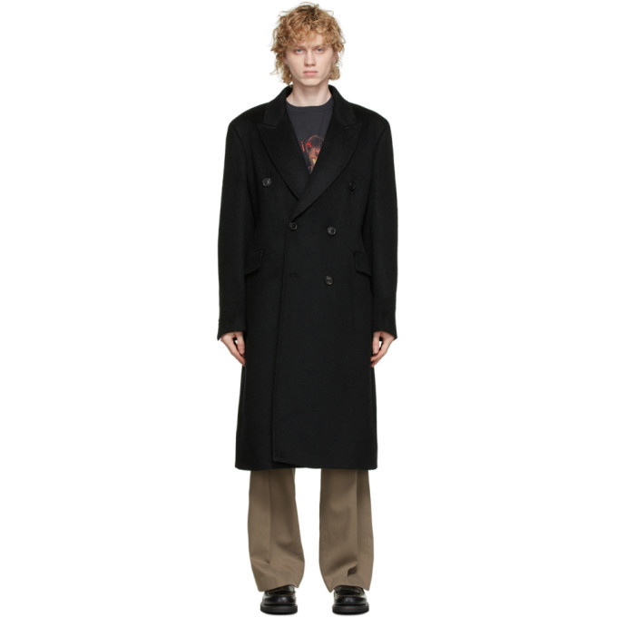 Photo: Our Legacy Black Mohair and Wool Whale Coat