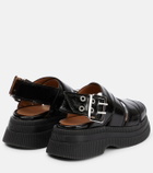 Ganni - Patent leather platform sandals
