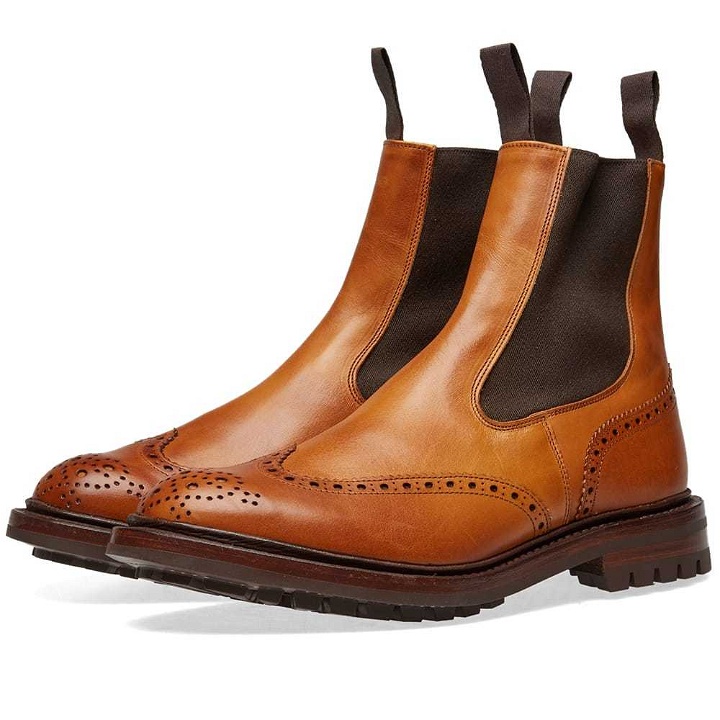 Photo: Tricker's Henry Brogue Chelsea Boot Brown