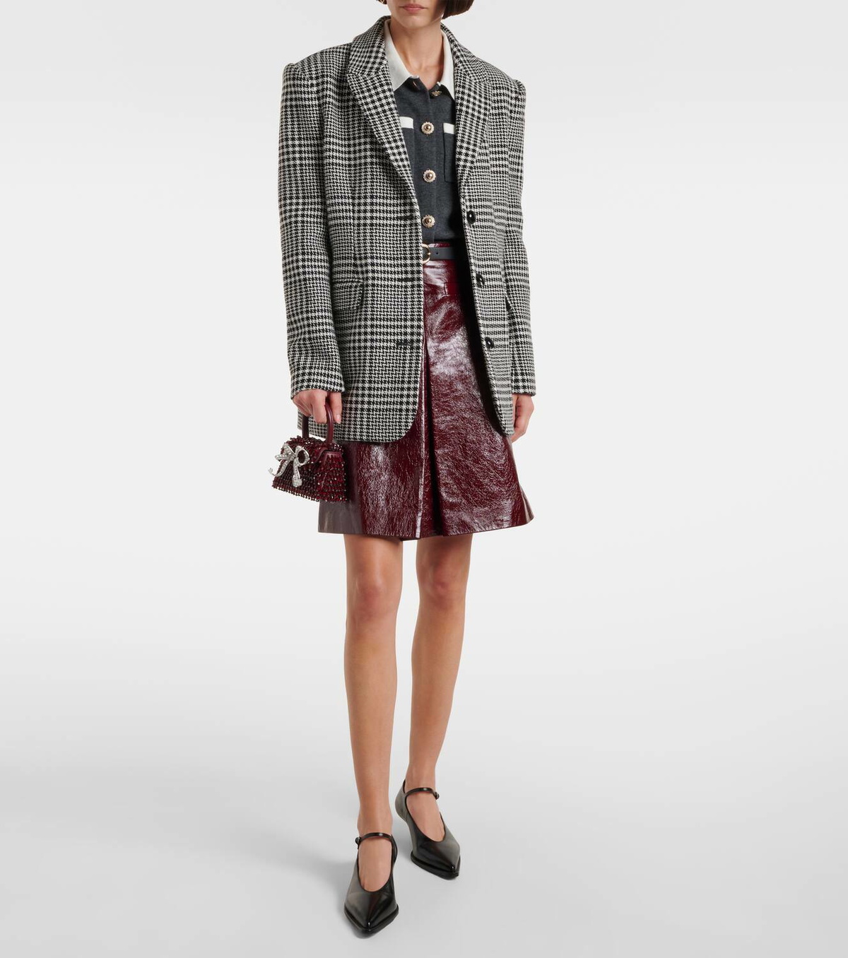 Self-Portrait Hundstooth oversized blazer