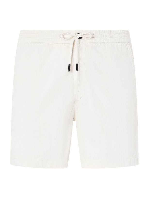 Photo: Slowear - Straight-Leg Cotton-Corduroy Drawstring Shorts - White
