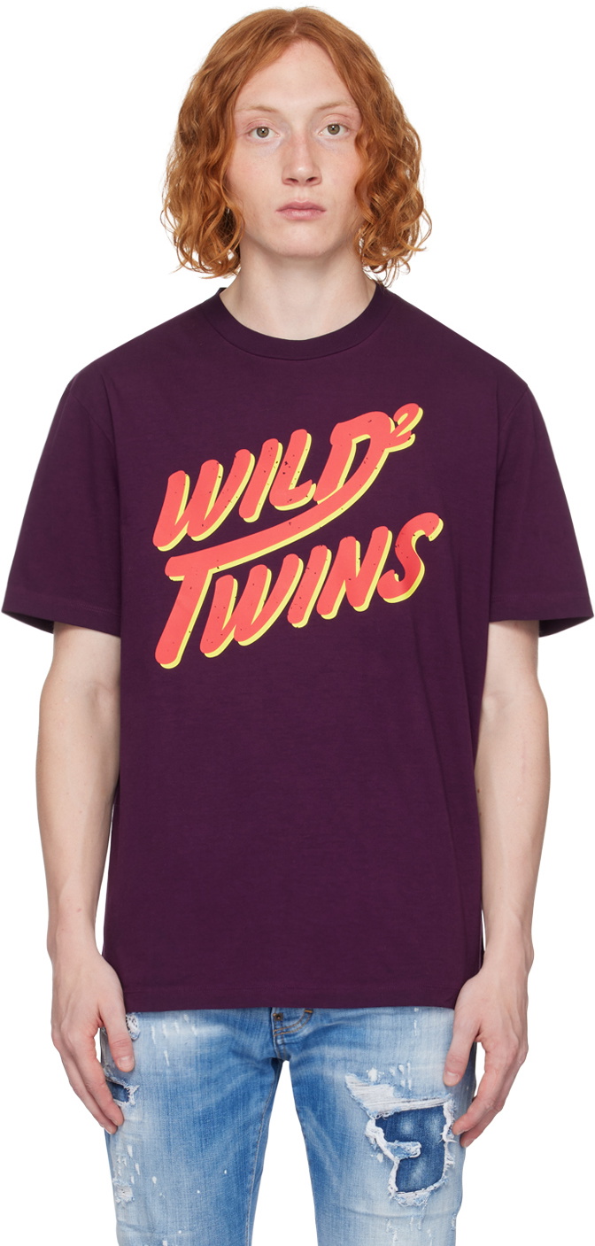 Dsquared2 Purple 'Wild Twins' T-Shirt Dsquared2
