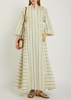 Thierry Colson Rachel Striped Cotton Maxi Dress Yellow