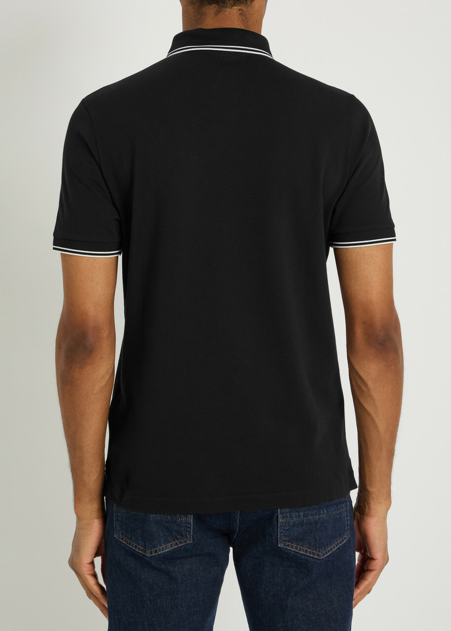 Stone Island Piqué Cotton Polo Shirt Black