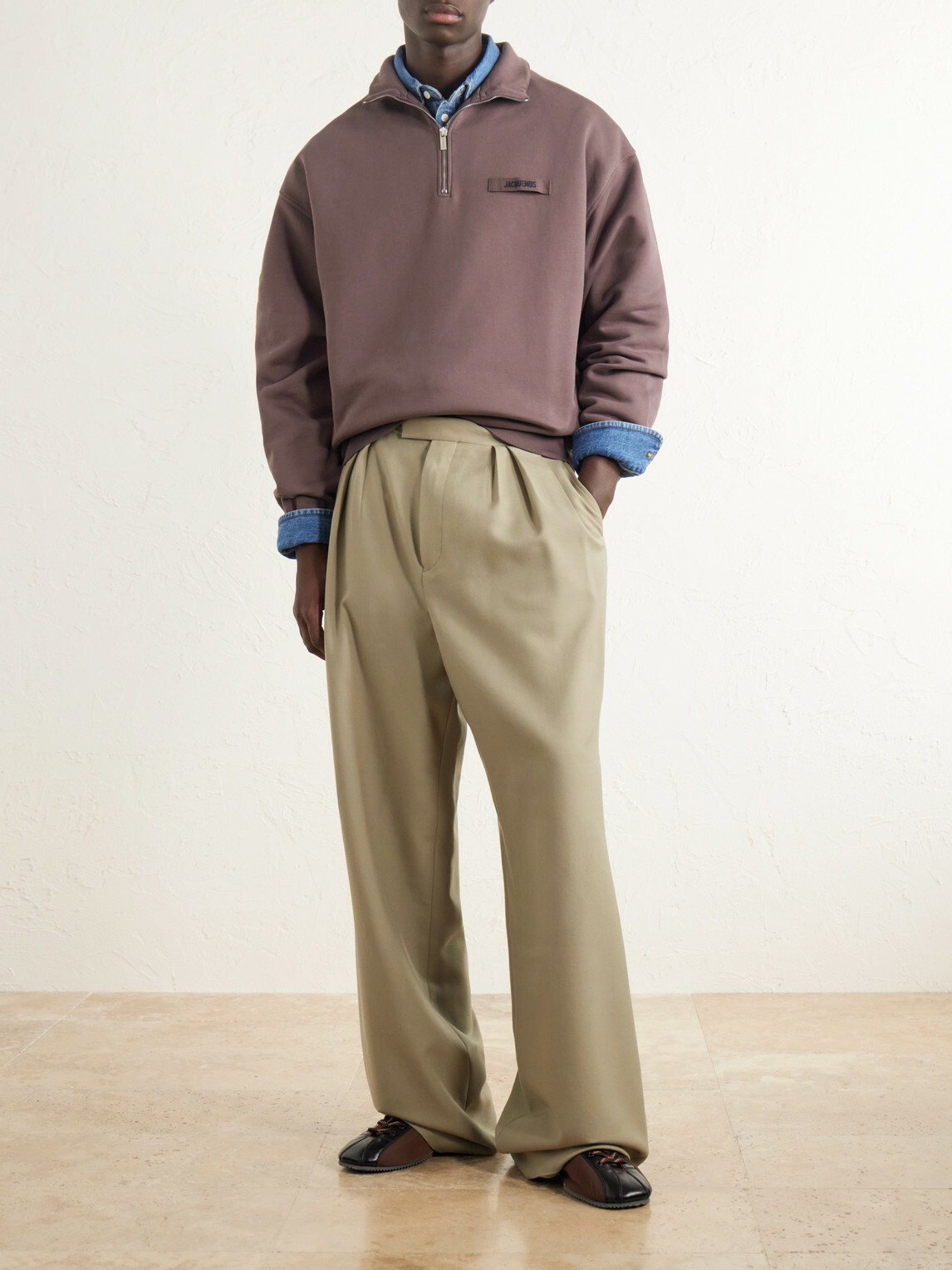 Jacquemus - Logo-Appliquéd Cotton-Jersey Half-Zip Sweatshirt - Purple