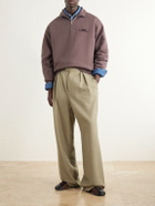 Jacquemus - Logo-Appliquéd Cotton-Jersey Half-Zip Sweatshirt - Purple