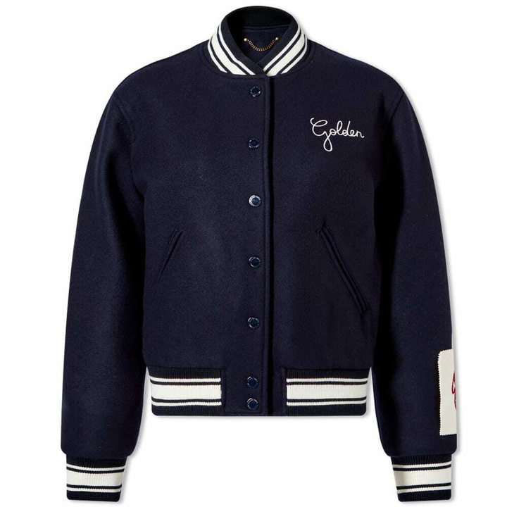 Photo: Golden Goose Women's Collar Bomber Jacket in Dark Blue