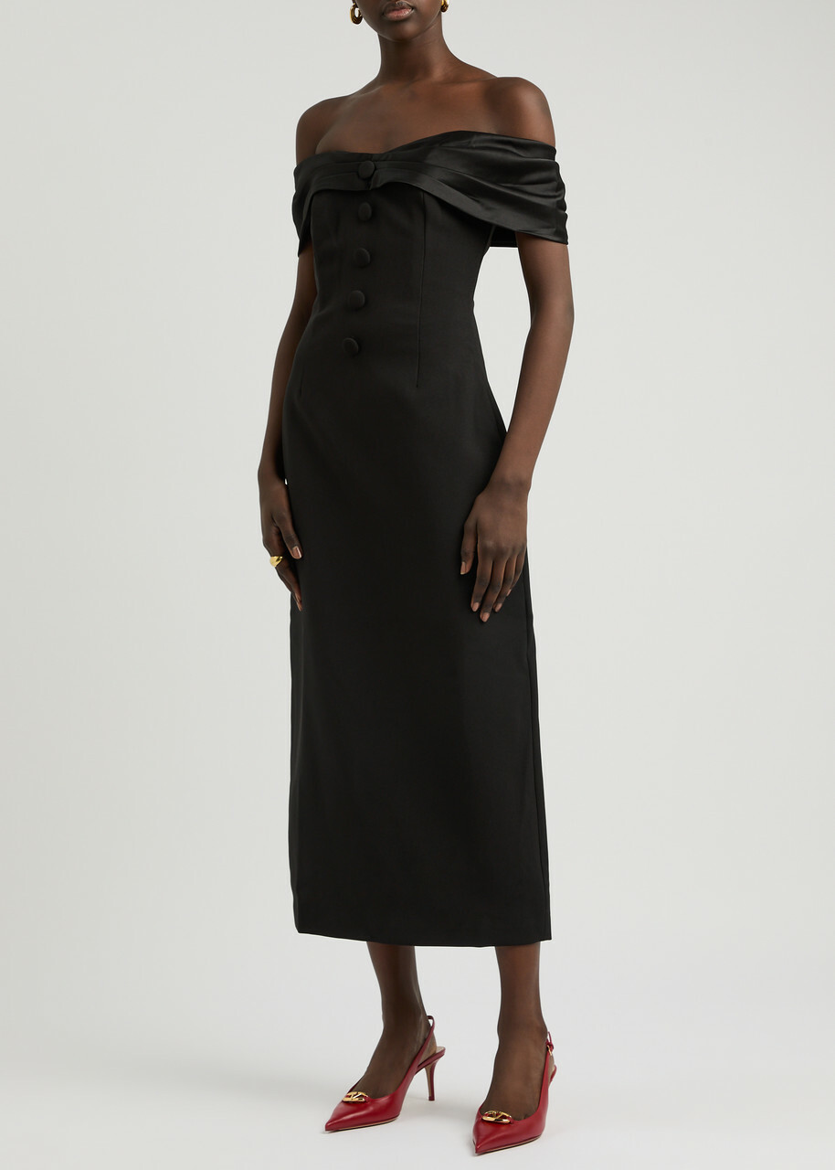 Odd Muse The Ultimate Muse Bow Midi Dress Black Odd Muse