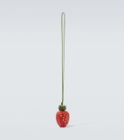Loewe Strawberry raffia coin purse with strap