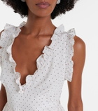 Alessandra Rich Polka-dot peplum silk midi dress