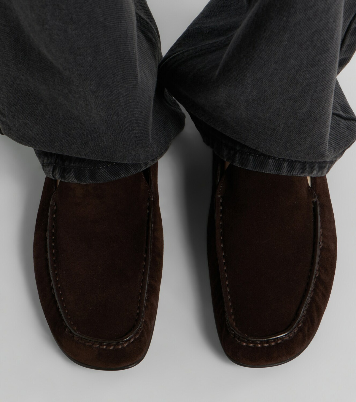 The Row Leo suede loafers