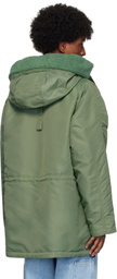 Carhartt Work In Progress Green Hooded Olten Parka Coat