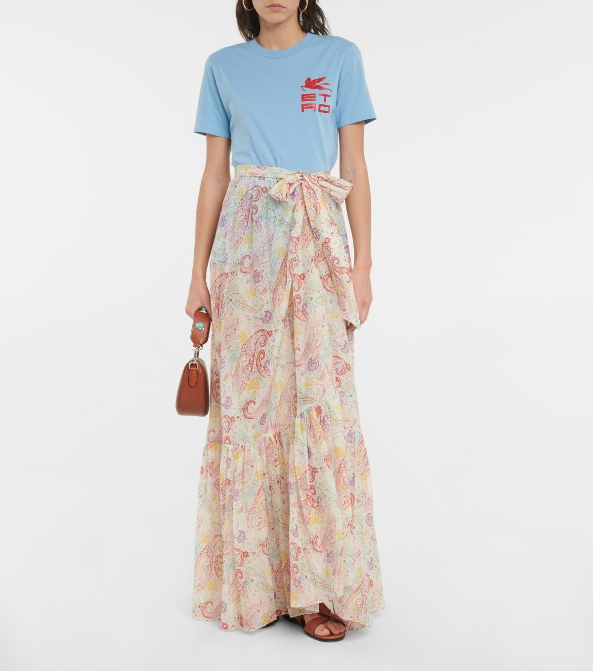 Etro Multicolor Silk Long Skirt
